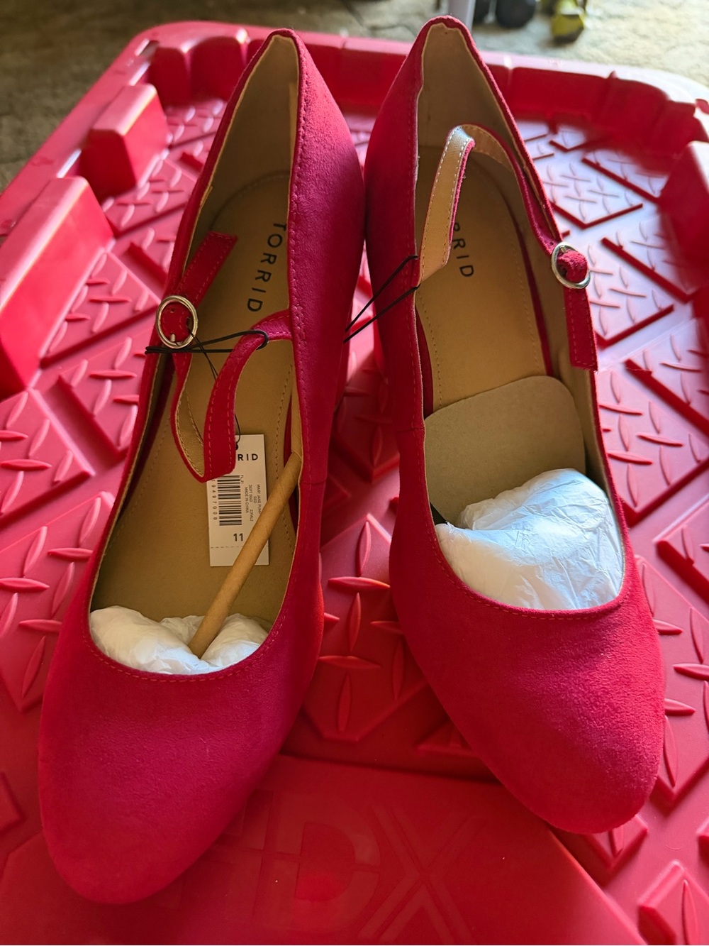 torrid Bright Red Mary Jane Heels with Ankle Strap